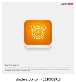 Alarm clock icon Orange Abstract Web Button - Free vector icon