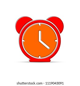 Alarm clock icon, outline design template, vector illustration