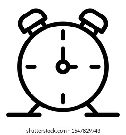 Alarm clock icon. Outline alarm clock vector icon for web design isolated on white background
