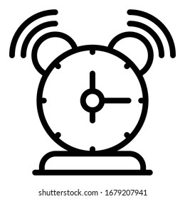 Alarm clock icon. Outline alarm clock vector icon for web design isolated on white background