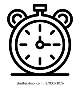 Alarm clock icon. Outline alarm clock vector icon for web design isolated on white background