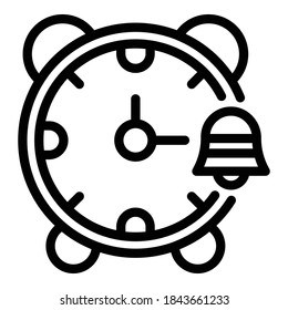 Alarm clock icon. Outline alarm clock vector icon for web design isolated on white background