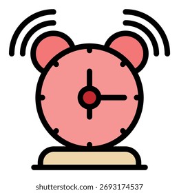 Ícone do despertador. Contorno despertador vetor ícone cor plana isolado