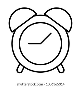 icono de reloj de alarma sobre fondo blanco, estilo de línea, ilustración vectorial