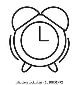 icono de reloj de alarma sobre fondo blanco, estilo de línea, ilustración vectorial