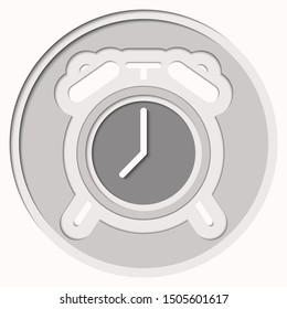 Alarm clock icon. paper cut style.Art design layout template for infographic, business presentations, flyers, posters.