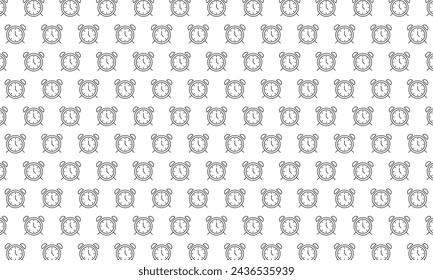 Alarm clock icon pattern on white background. Vector Illustration