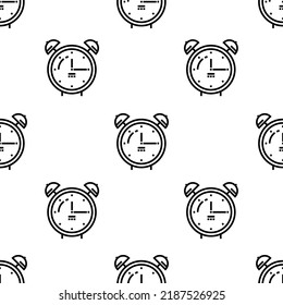 alarm clock icon pattern. Seamless alarm clock pattern on white background.
