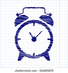 Alarm clock icon with pen effect 
