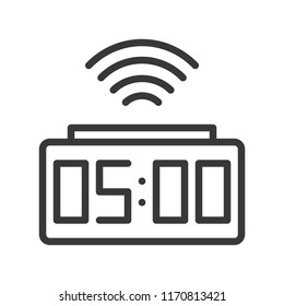 alarm clock icon pixel perfect design, editable stroke outline 