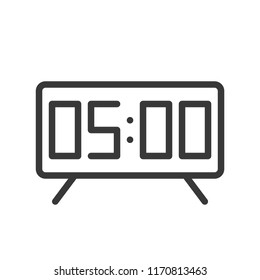 alarm clock icon pixel perfect design, editable stroke outline 