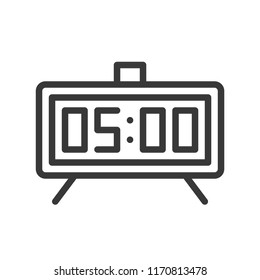 alarm clock icon pixel perfect design, editable stroke outline 