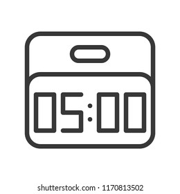 alarm clock icon pixel perfect design, editable stroke outline 