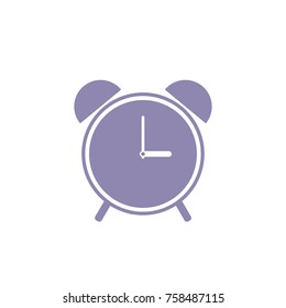 Alarm clock icon. Purple icon isolated on white background. Simple icon.