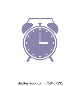 Alarm clock icon. Purple icon isolated on white background. Simple icon.