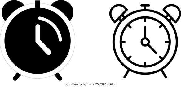 "Alarm Clock Icon Representing Time Management, Waking Up, and Daily Routine for Punctuality and Organization"