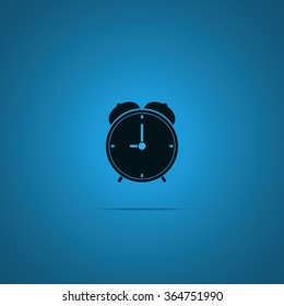 Alarm clock icon. Retro mechanical clock illustration.