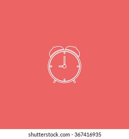 Alarm clock icon. Retro mechanical clock illustration.