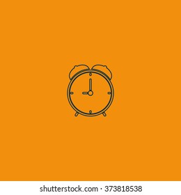Alarm clock icon. Retro mechanical clock illustration.