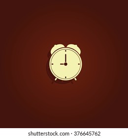 Alarm clock icon. Retro mechanical clock illustration.