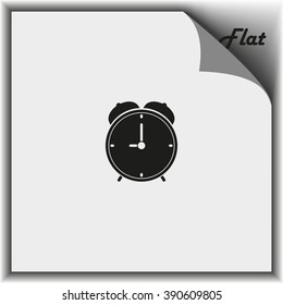 Alarm clock icon. Retro mechanical clock illustration.