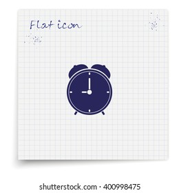 Alarm clock icon. Retro mechanical clock illustration.