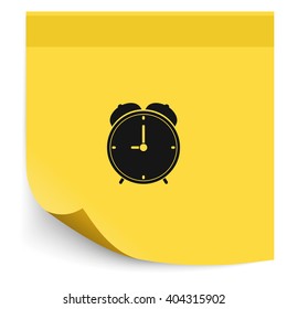 Alarm clock icon. Retro mechanical clock illustration.