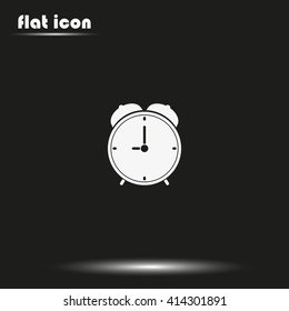 Alarm clock icon. Retro mechanical clock illustration.