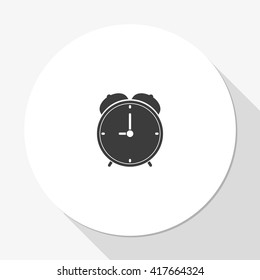Alarm clock icon. Retro mechanical clock illustration.