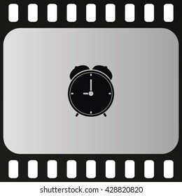 Alarm clock icon. Retro mechanical clock illustration.