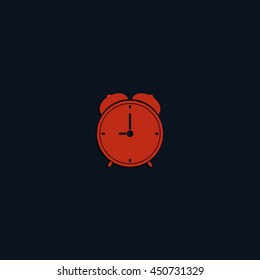 Alarm clock icon. Retro mechanical clock illustration.
