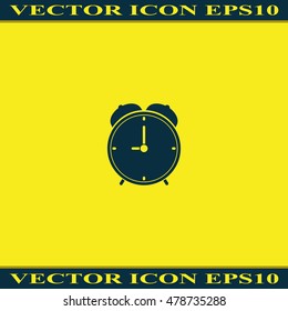Alarm clock icon. Retro mechanical clock illustration.