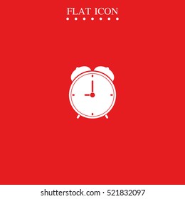 Alarm clock icon. Retro mechanical clock illustration.