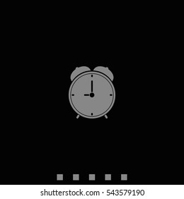 Alarm clock icon. Retro mechanical clock illustration.