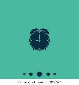 Alarm clock icon. Retro mechanical clock illustration.