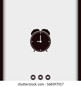 Alarm clock icon. Retro mechanical clock illustration.
