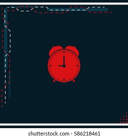 Alarm clock icon. Retro mechanical clock illustration.