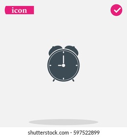 Alarm clock icon. Retro mechanical clock illustration.
