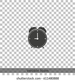 Alarm clock icon. Retro mechanical clock illustration.