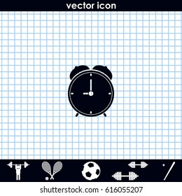 Alarm clock icon. Retro mechanical clock illustration.