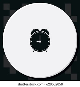 Alarm clock icon. Retro mechanical clock illustration.