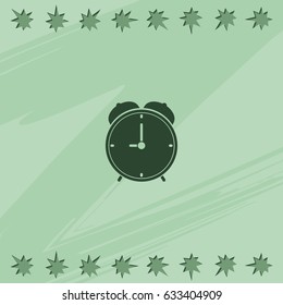Alarm clock icon. Retro mechanical clock illustration.