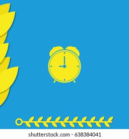 Alarm clock icon. Retro mechanical clock illustration.