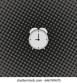 Alarm clock icon. Retro mechanical clock illustration.