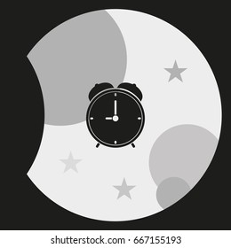 Alarm clock icon. Retro mechanical clock illustration.