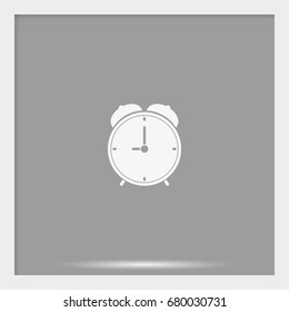 Alarm clock icon. Retro mechanical clock illustration.