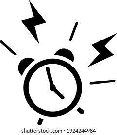 Alarm clock icon with ringing bell