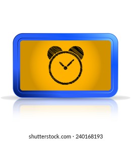 Alarm clock icon. Scribble and hatching style. Isolated on white background. Specular reflection. Made vector illustration