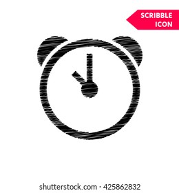Alarm clock icon. Scribble icon for you design.