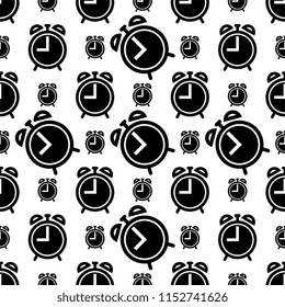 Alarm Clock Icon Seamless Pattern Vector Art Illustration